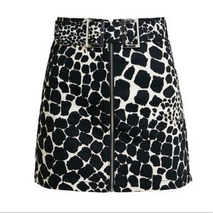 TOPSHOP Animal Print Mini Skirt
